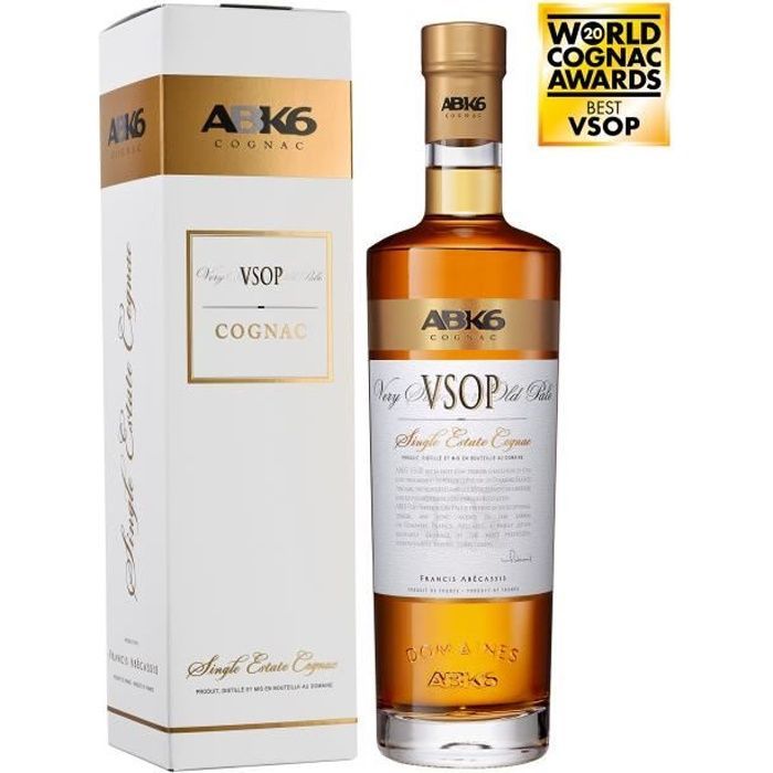 ABK6 Cognac VSOP - 70 cl flaske, 40 % ABV, enkeltkartong