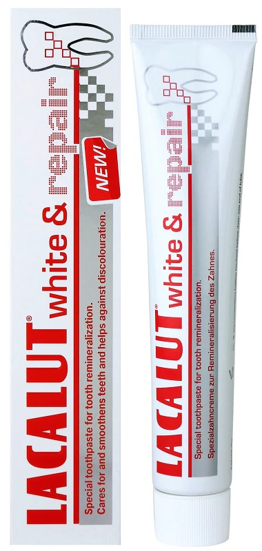 Creme dental Lacalut White & Repair para restauração do esmalte dentário