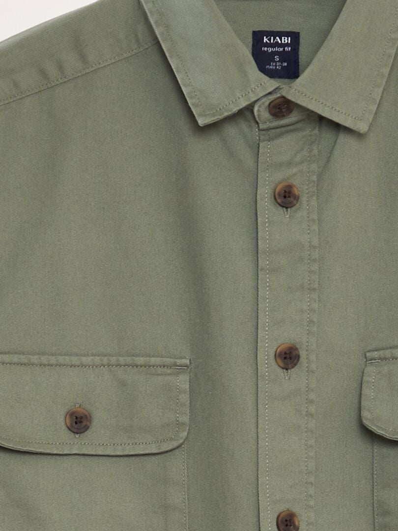 Katoenen overshirt - KHAKI