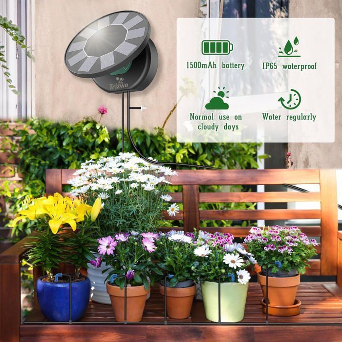 Kit Arrosage Automatique Solaire 2026 – Goutte à Goutte Programmateur 10M Tuyau – Plante Balcon Jardin Intérieur