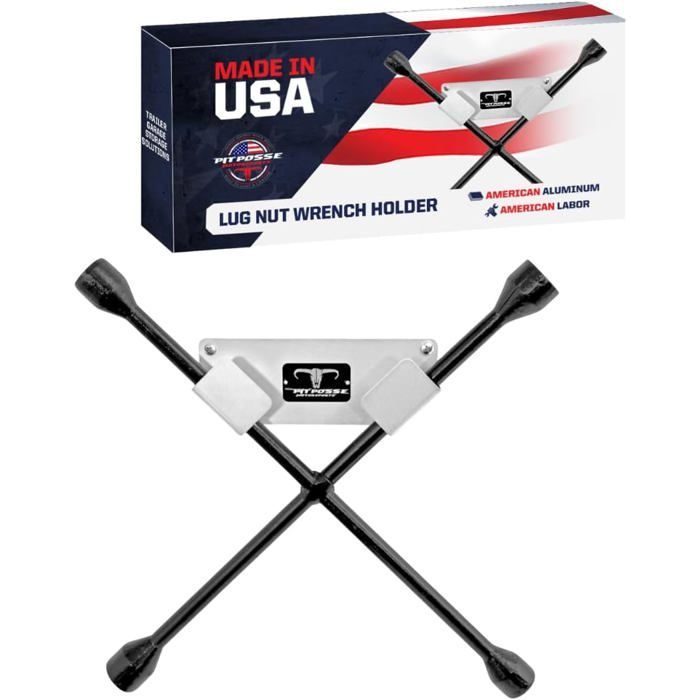PP3360 Aluminum Wall Mount for Wheel Nut Wrenches, for Enclosed Racing Trailer, Garage - Made in the USA~298