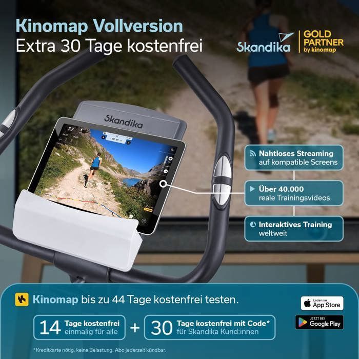 Bicicleta ergométrica Skandika Wiry Ergometer - 24 programas - 32 níveis de resistência - Conectada