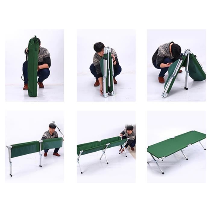 GOLDCMN, Cama de camping, Plegable, Longitud 190 cm, Equipamiento para camping al aire libre