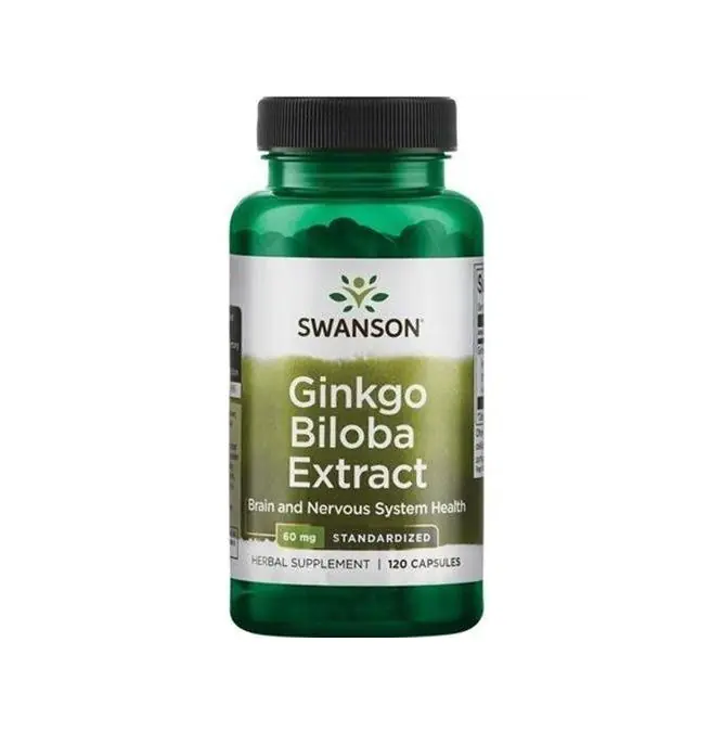 Swanson Ginkgo Biloba Ekstrakt Preparat na pamięć 60 mg Kapsułki