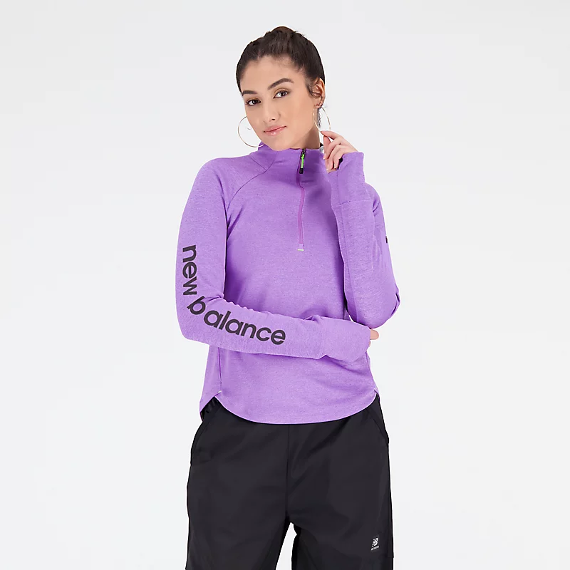 Impact Run AT Damen-Kapuzenpullover mit durchgehendem Reißverschluss in ELECTRIC PURPLE MEATHER