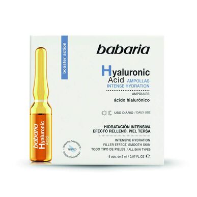 Babaria Hyaluronic Acid Ampollas Hydration Ampolas Hidratação Intensa Ácido Hialurónico 10 ml 10 ml