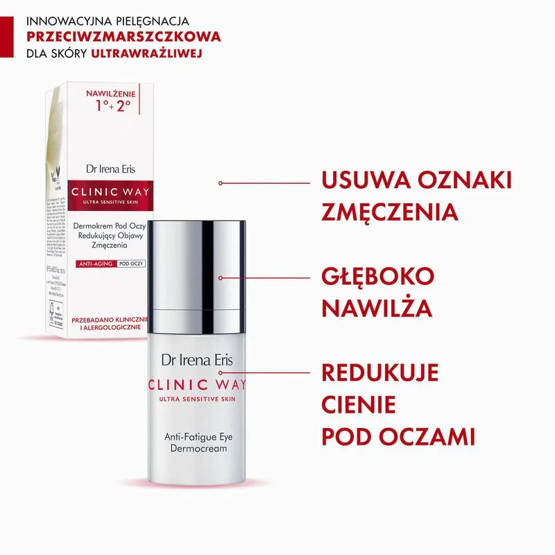 Dr Irena Eris Clinic Way Anti-Fatigue 1°+ 2° Redukujący objawy zmęczenia krem pod oczy