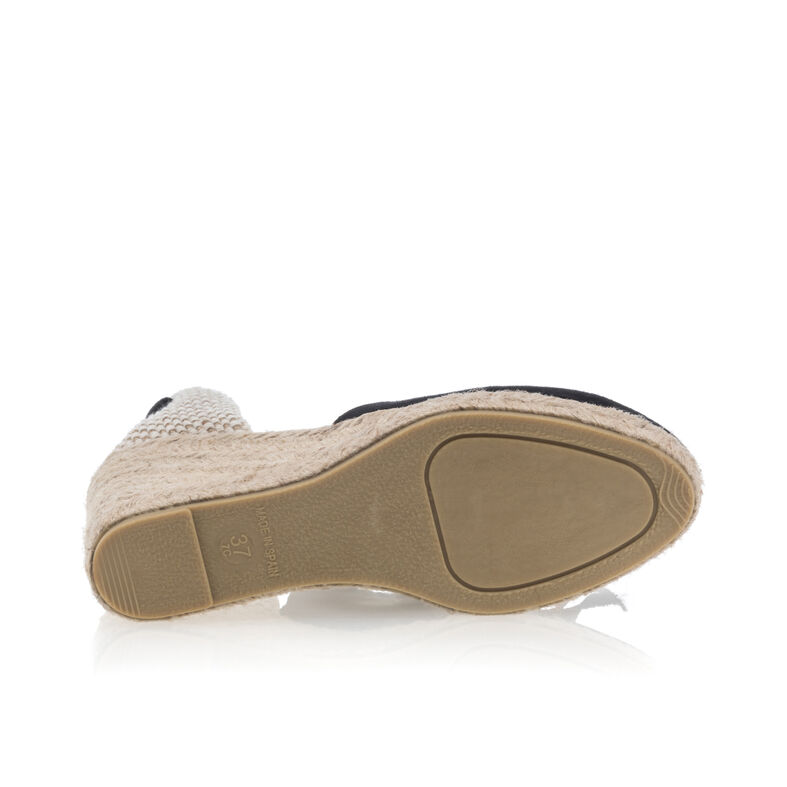 Zwarte espadrilles voor dames met touwzolen