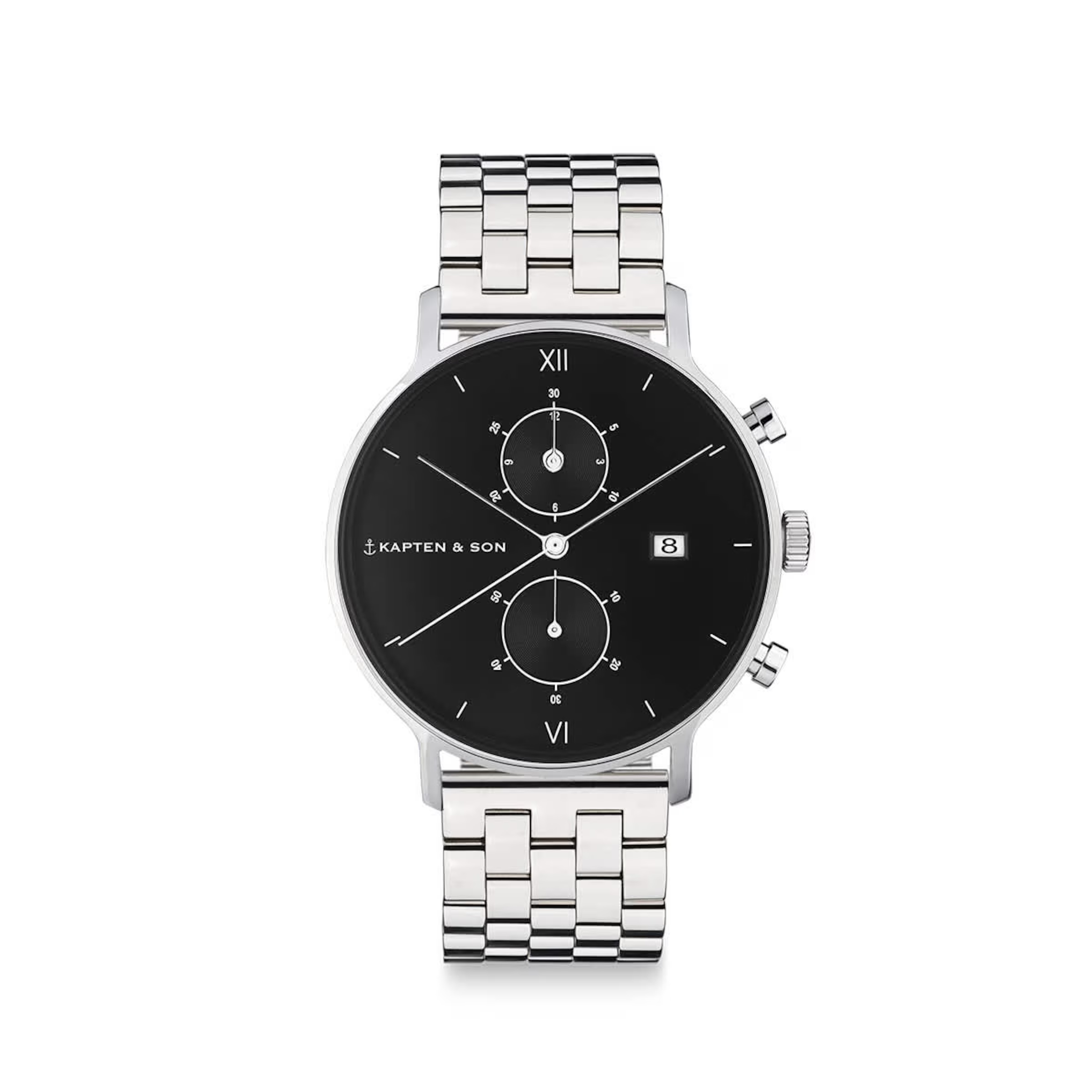 Chrono Small Argent Acier Noir