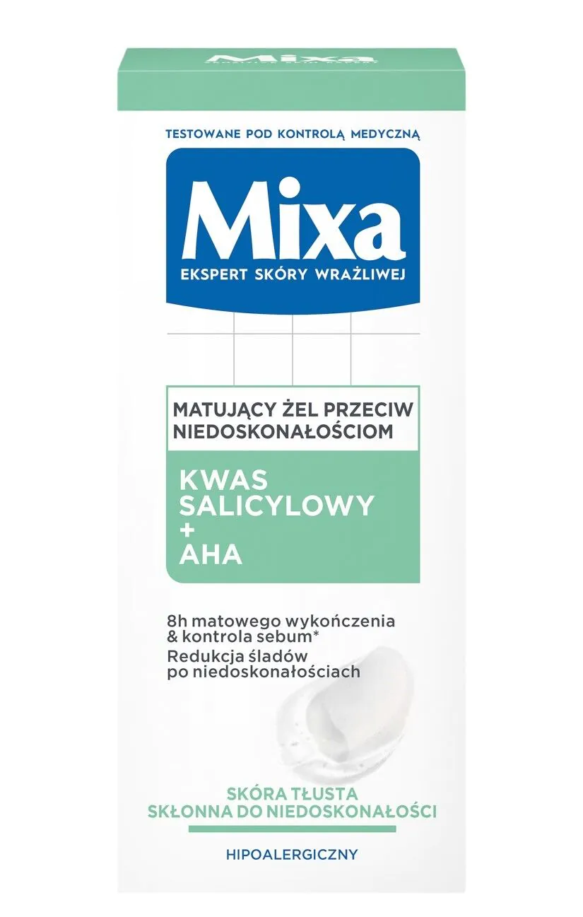 Mixa Żel matujący do twarzy przeciw niedoskonałościom Kwas Salicylowy + Kwasy AHA