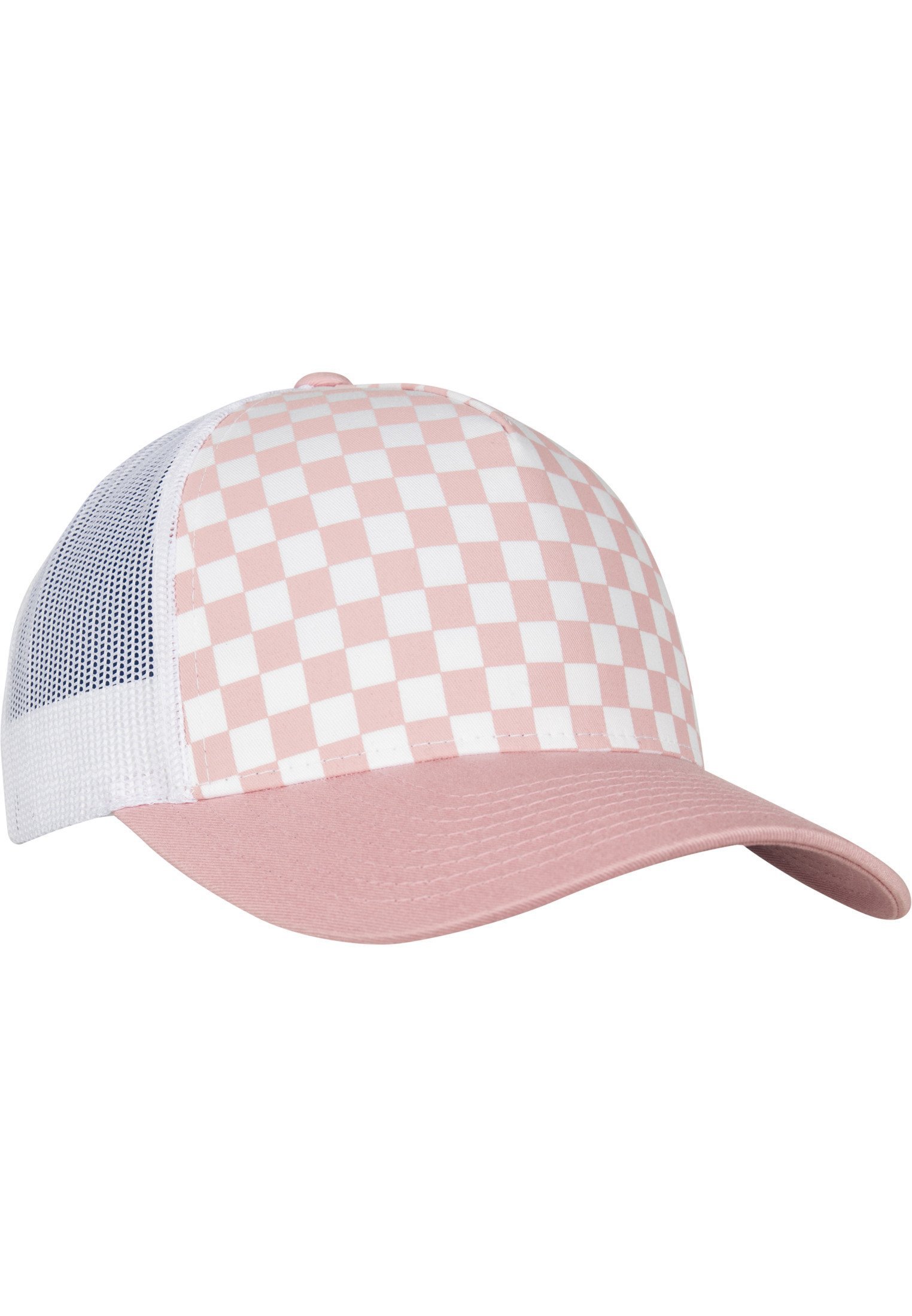 Cappellino Flexfit CHECKERBOARD RETRO TRUCKER - rosa chiaro/bianco