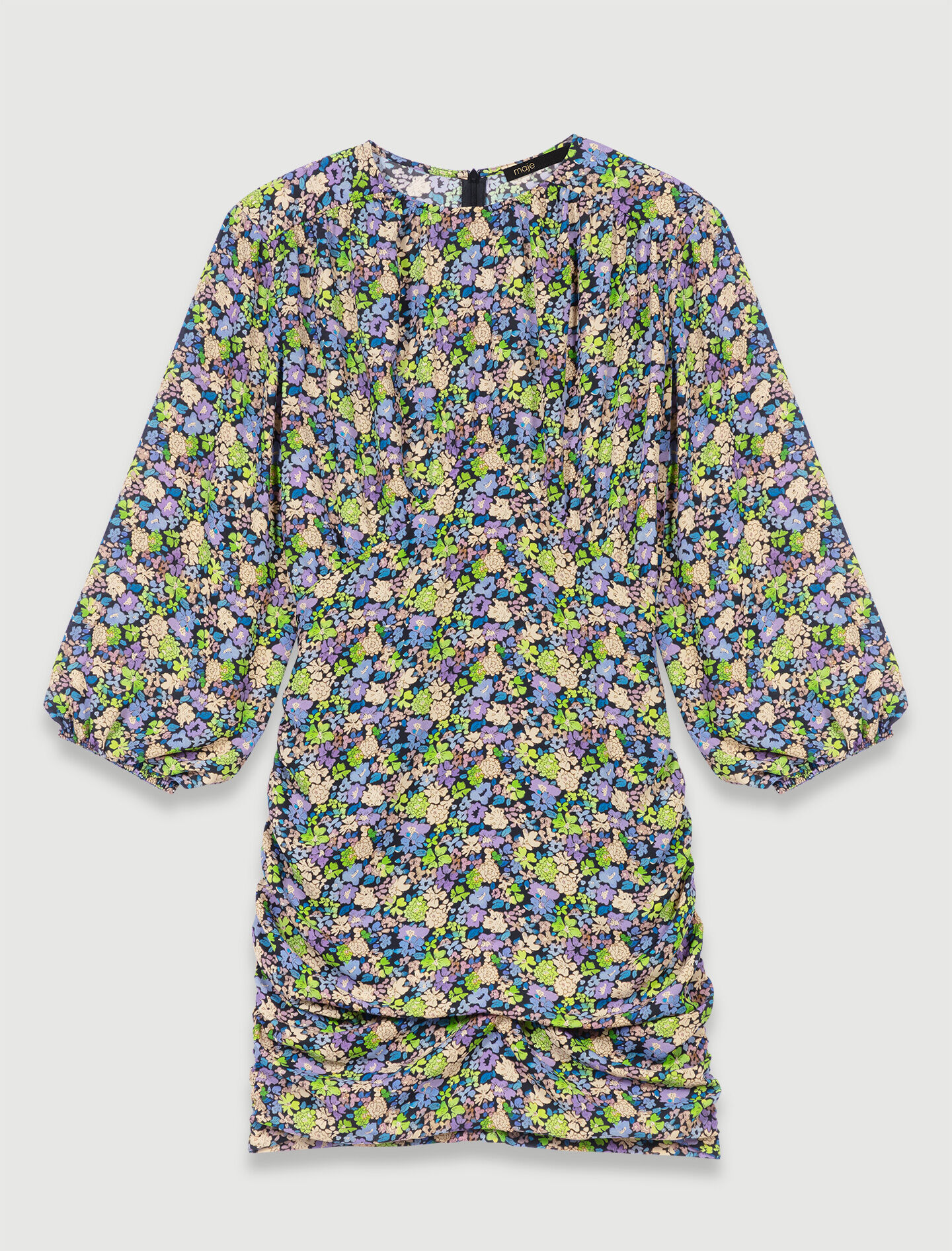 Korte jurk met bloemenprint - Imprimé Primevères Multico