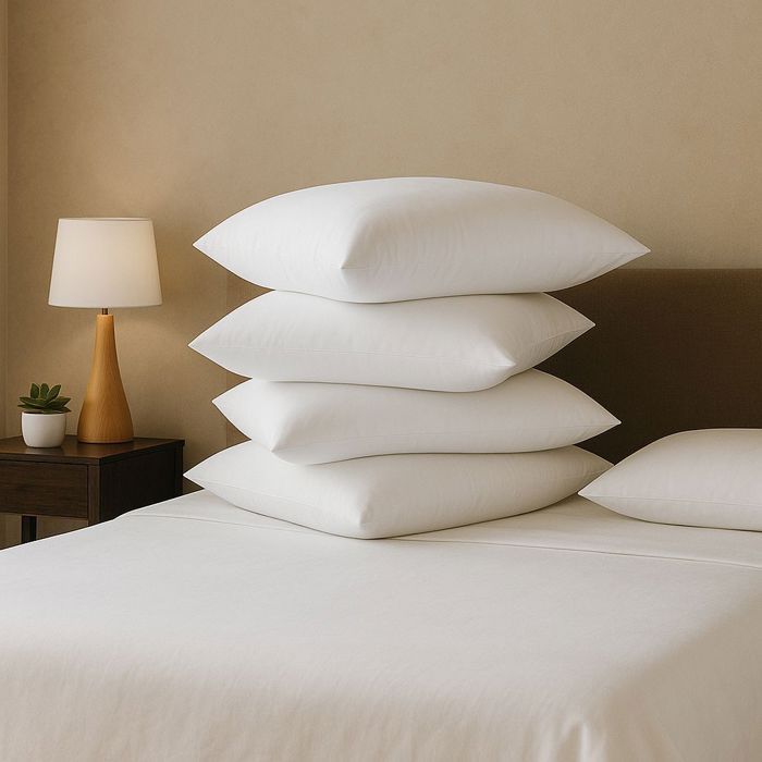 DODO - Juego de 4 almohadas suaves - 60 x 60 cm - 100% poliéster VOLUPT'AIR - Blanco