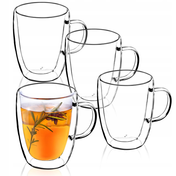 Szklanki Termiczne z Podwójną Ścianką 270 ml 4szt