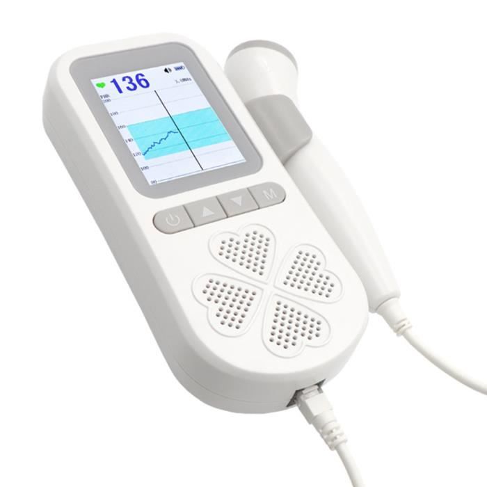 Monitor fetal portátil con detector de latidos cardíacos para mujeres embarazadas, monitor fetal que funciona con pilas
