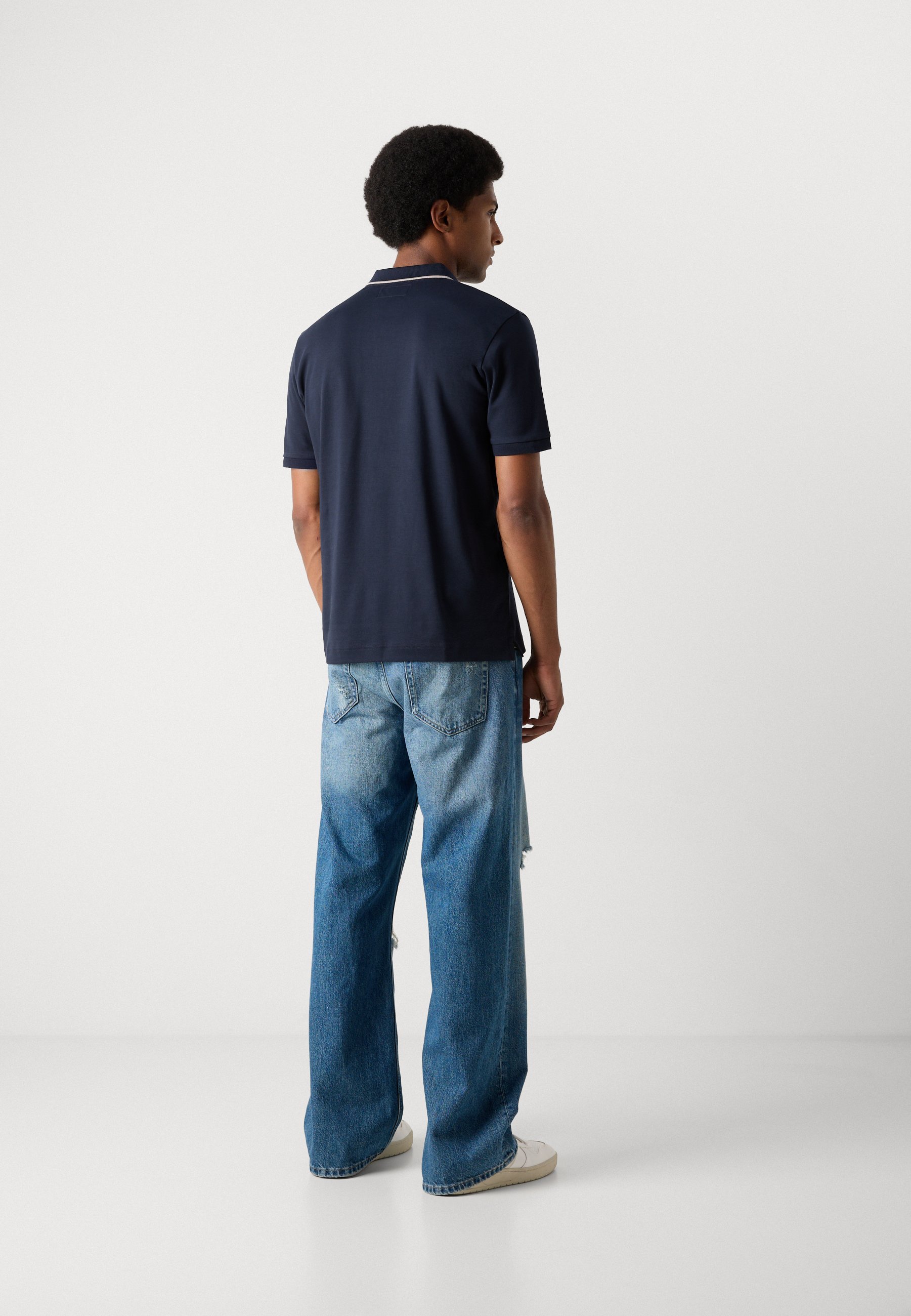 Marc O'Polo Poloshirt met korte mouwen en kraag - donkerblauw