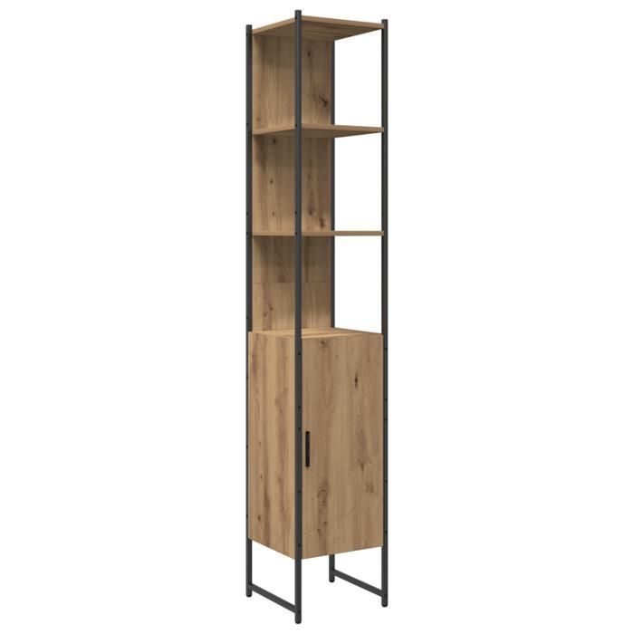 Conjunto de muebles de baño - Roble artesanal - 3 piezas - Acabado mate - Estilo contemporáneo