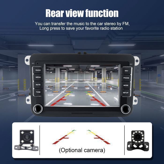Radio para coche GEARELEC de 7 pulgadas con Android 13, WiFi y Bluetooth para Volkswagen Passat 6, 7 CC, Polo, Golf 5, 6, Touran T5