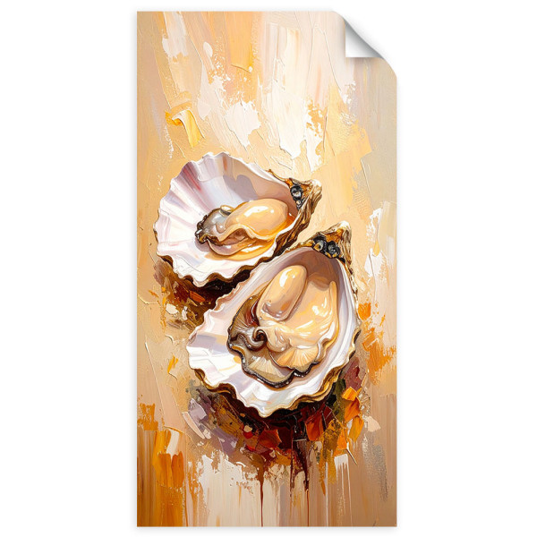 Plakat samoprzylepny do salonu Feeby Ostrygi Owoce morza Sushi 40x80
