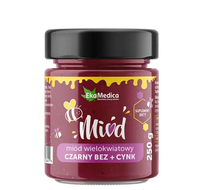 EkaMedica Miód Wielokwiatowy Czarny Bez + Cynk