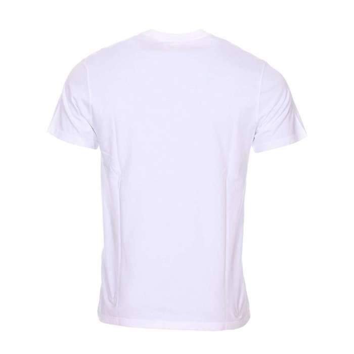 T-shirt blanc en coton uni avec une coupe droite et un col rond