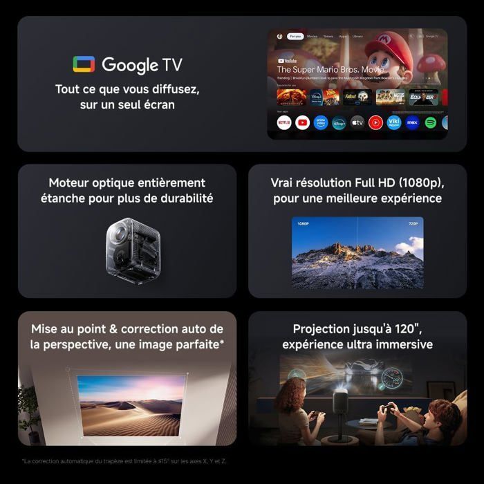 Proyector - Xiaomi - Proyector inteligente L1 - Full HD 1080p - Proyección de hasta 120