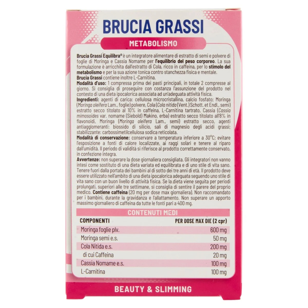 EQUILIBRA Equilibra Brûleur de graisse 40 capsules Complément alimentaire pour le contrôle du poids