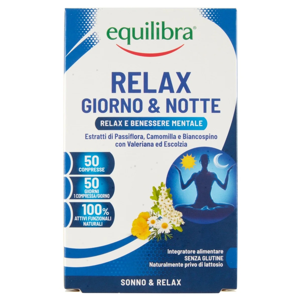 EQUILIBRA Equilibra Relax Day & Night 50 tabletti Vaimne lõõgastus