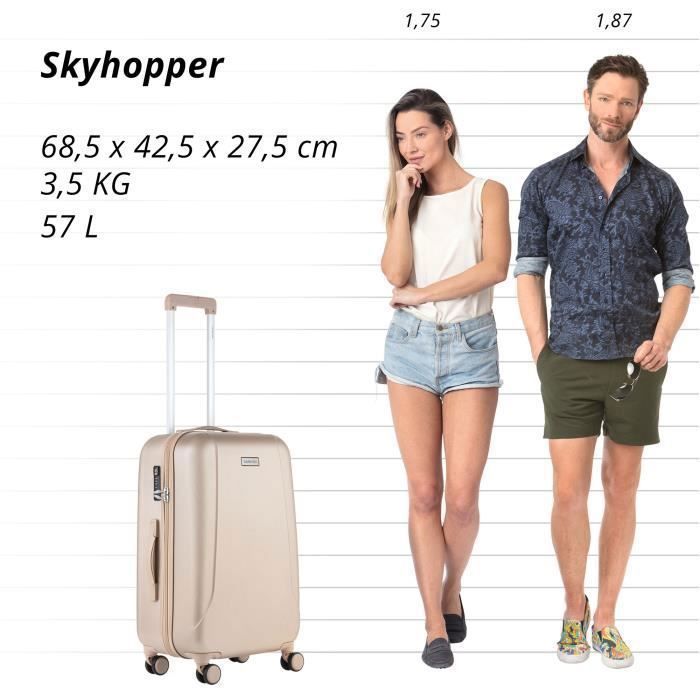 Valigia media 68 cm TSA - CarryOn Skyhopper Beige - Valigia rigida espandibile da 65 litri