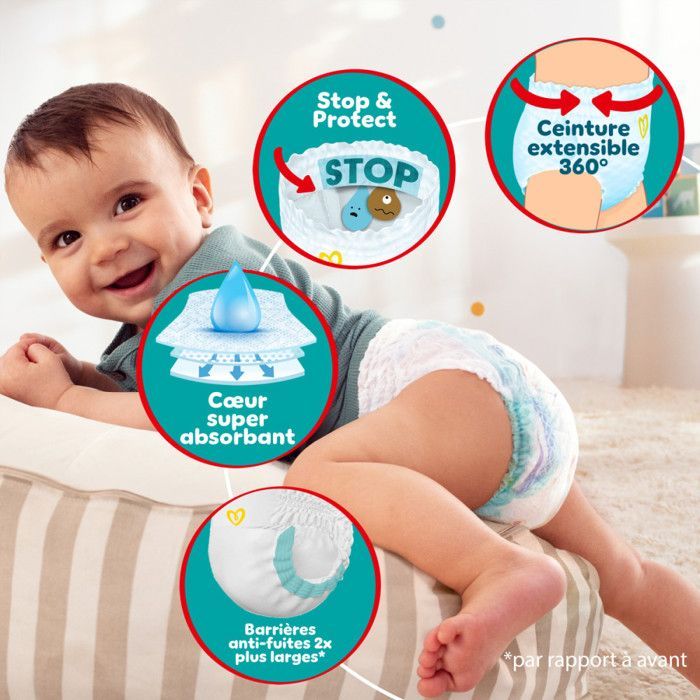 3x38 Couches-Culottes Baby Dry Pants - Taille 7 - Pampers