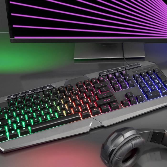 Gaming keyboard - LIVOO - TEA283 - Wired USB - AZERTY - RGB LED backlighting
