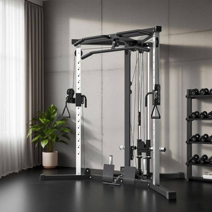 SPORTNOW Multifunktions Power Station - Pull-Up Bar - Justerbar træningsstation med 15 positioner - Sort