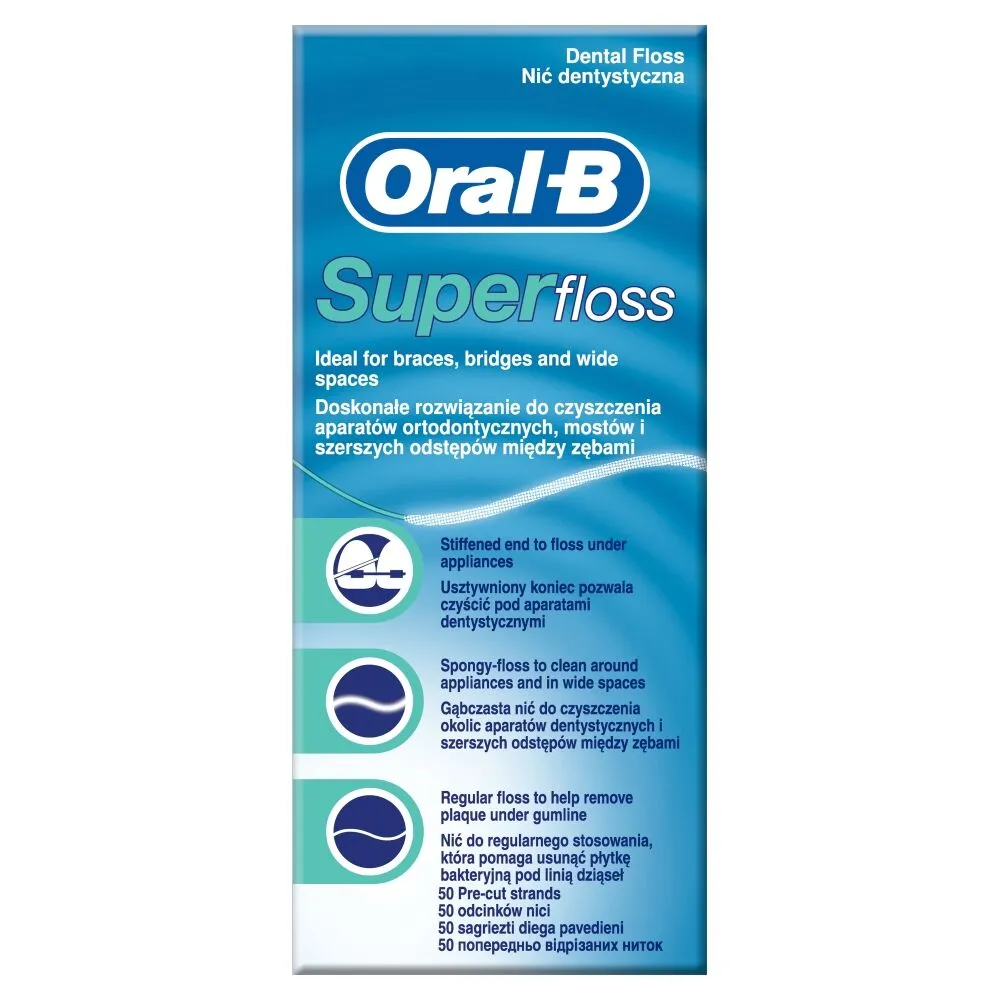 Oral-B Nić Super Floss do Mostów 50 Odcinków