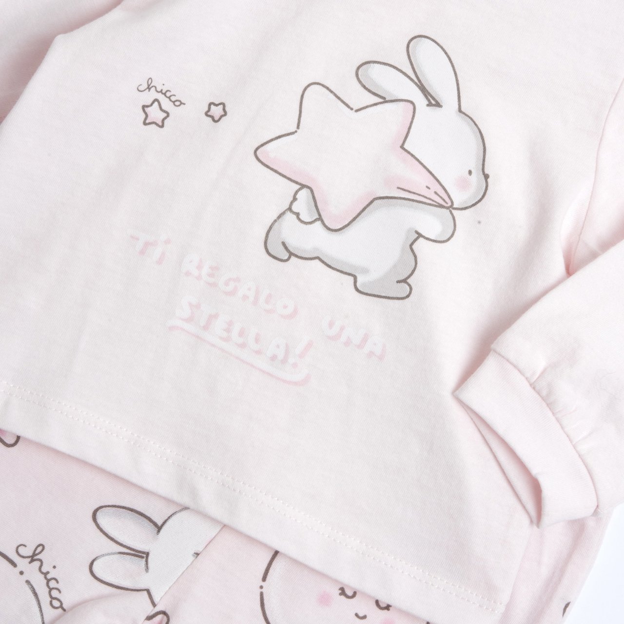 Conjunto pijama de punto 2 piezas bebé rosa