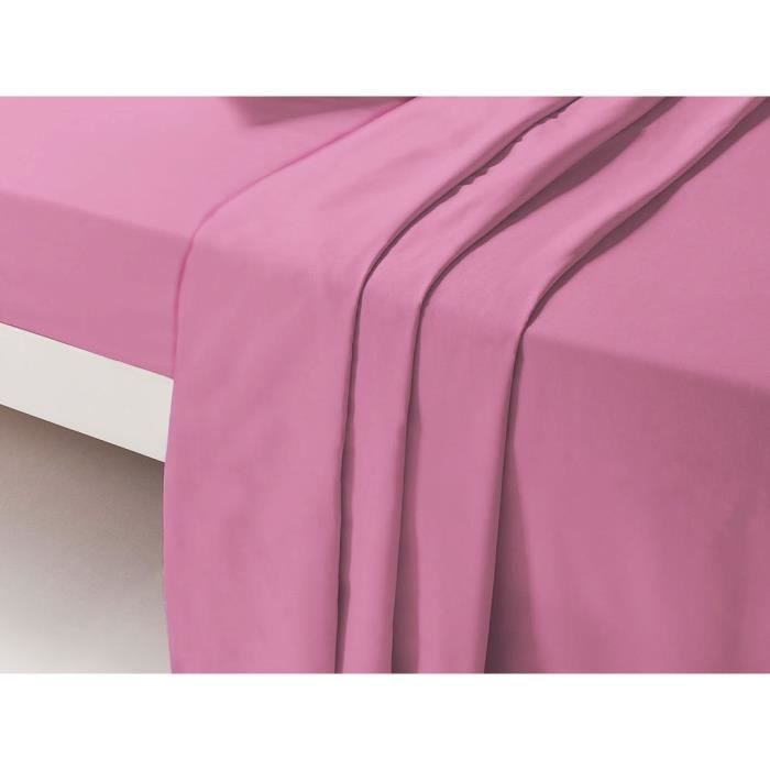 Litteä lakana - DP134 - Vaaleanpunainen - 180 cm x 290 cm - 100 % puuvillaa - Konepestävä 60°