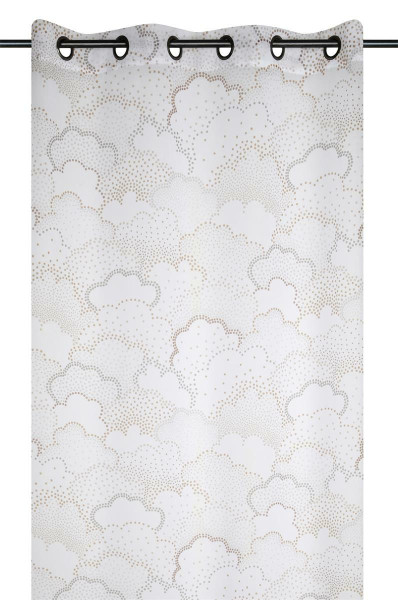 Firana GABIN 140x260 cm chmury beżowo-szare
