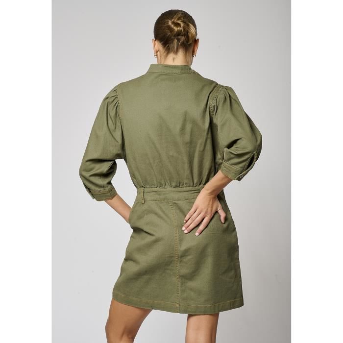 KAPORAL - Vestido vaquero color caqui para mujer MARIL