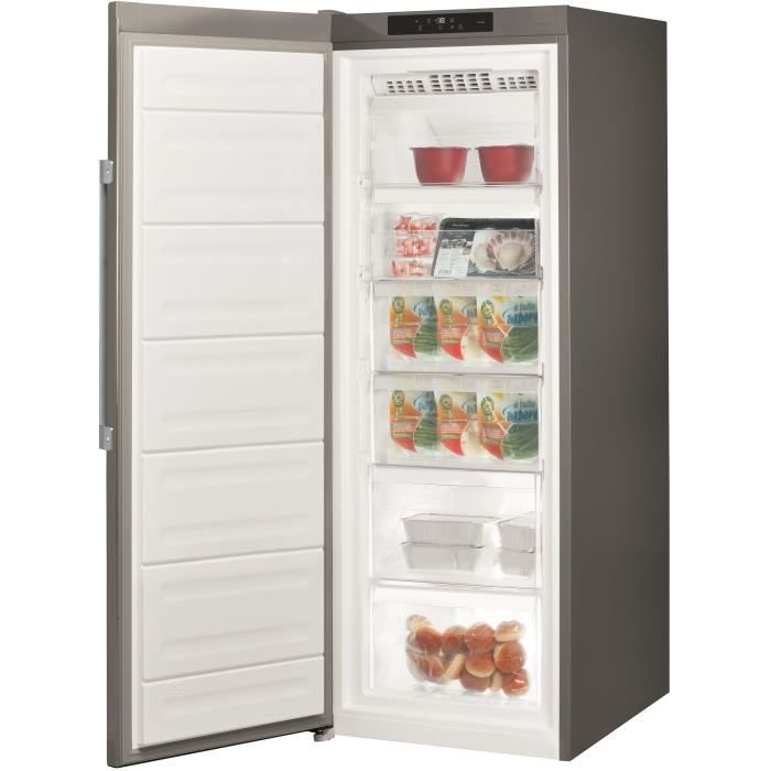 Congelador vertical - HOTPOINT UH6F2CXI - 4 cestos/gavetas - 228L - No Frost - Classe energética E - L 59,5 cm x A 167 cm - Aço inoxidável