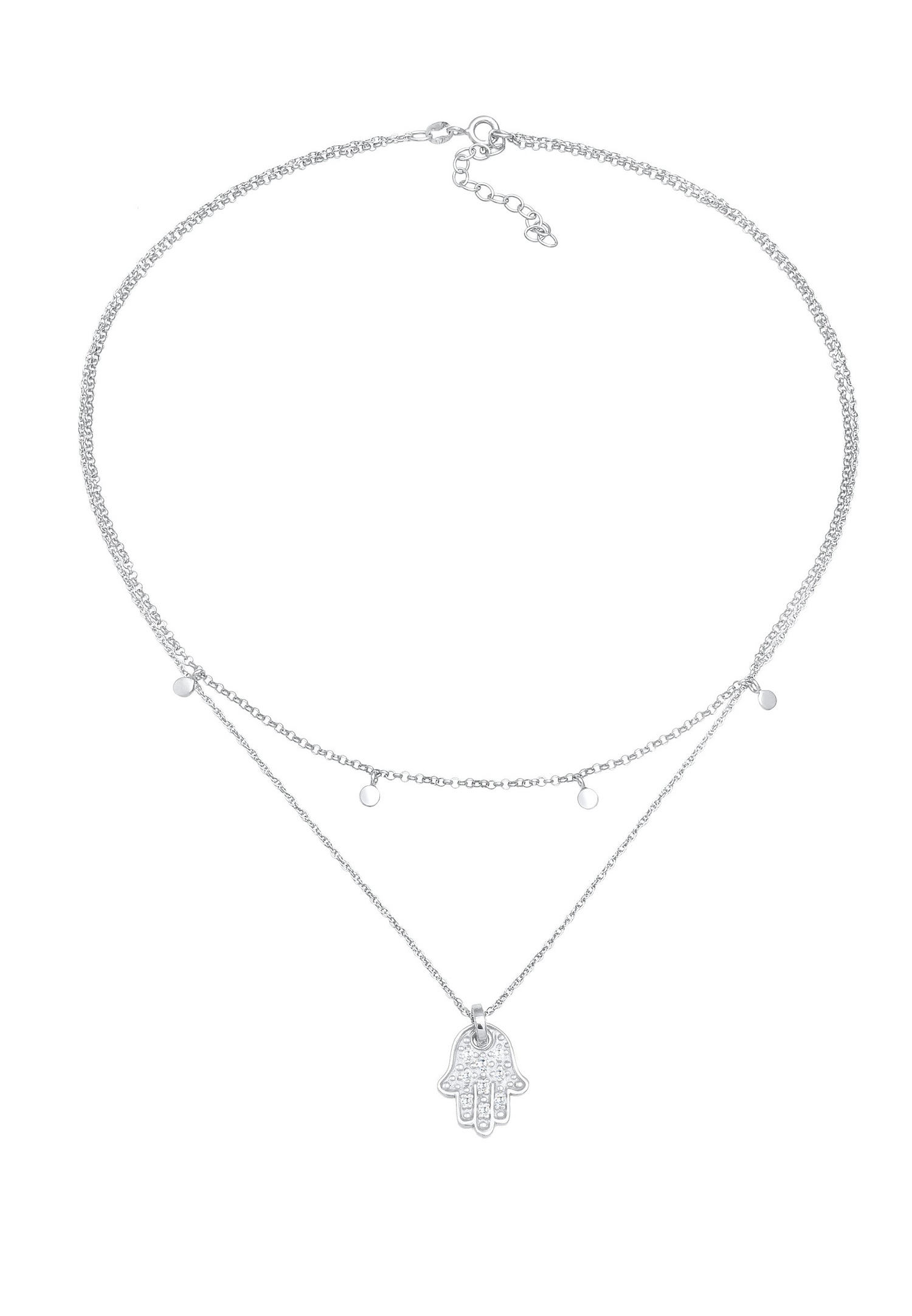 Elli Pendentif de main Hamsa pour femme avec cristaux de zirconium en argent sterling 925