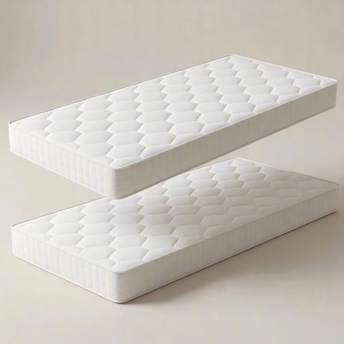 Juego de 2 colchones de espuma de 90x200 cm y 10 cm de grosor.