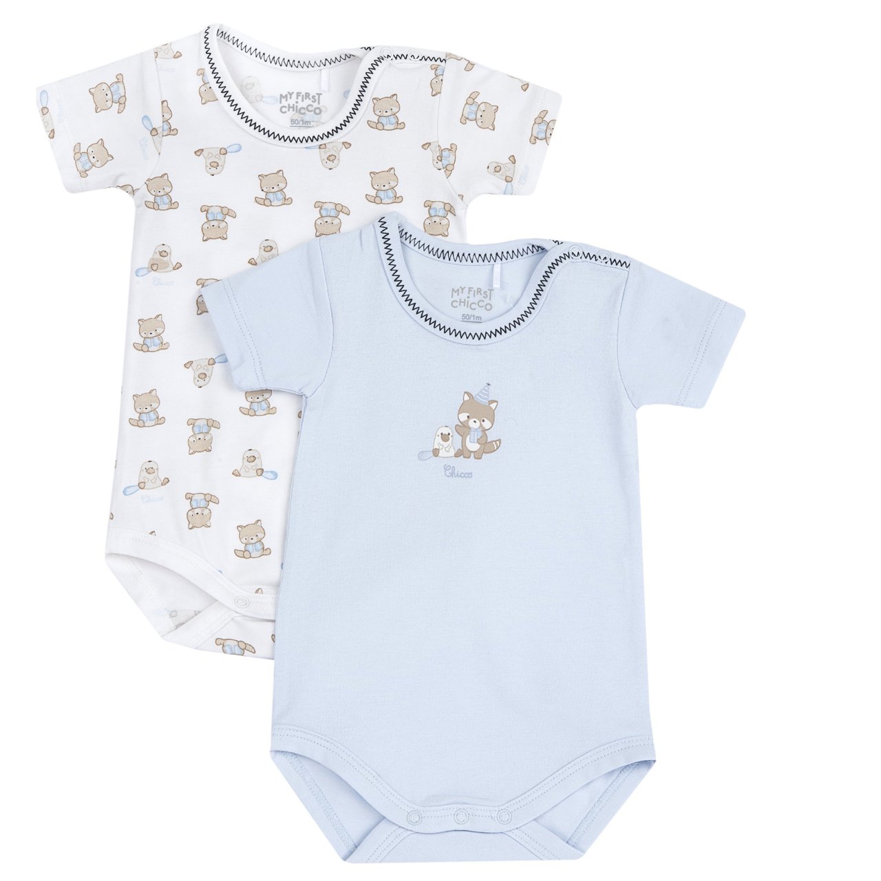 Set aus 2 kurzärmeligen blauen Bodysuits