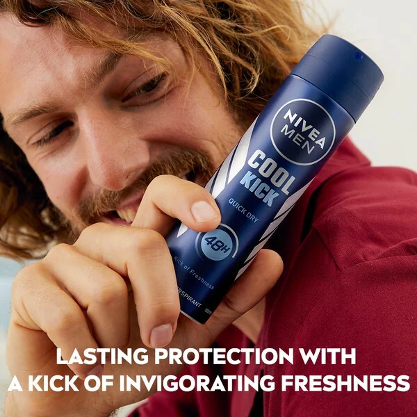 Desodorante antitranspirante en spray NIVEA MEN, Cool Kick, 150 ml