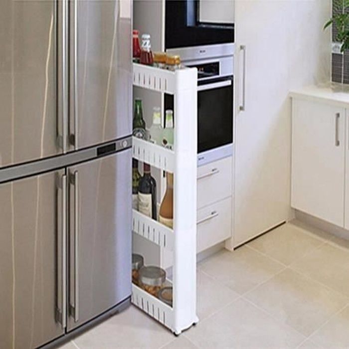 Rolling shelf - G0115 - Plastic - 4 tiers - Contemporary design - Mobile storage
