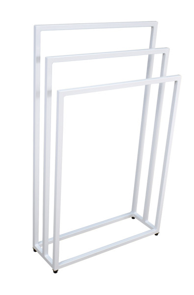 Biały stojący wieszak łazienkowy na ręczniki 60cm - Lutica