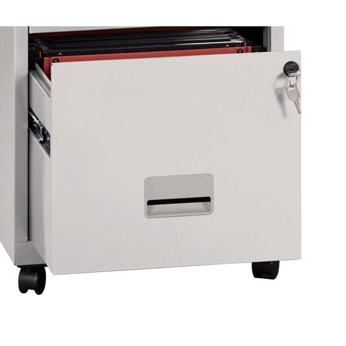 Caisson de rangement en acier 2 tiroirs blanc mat