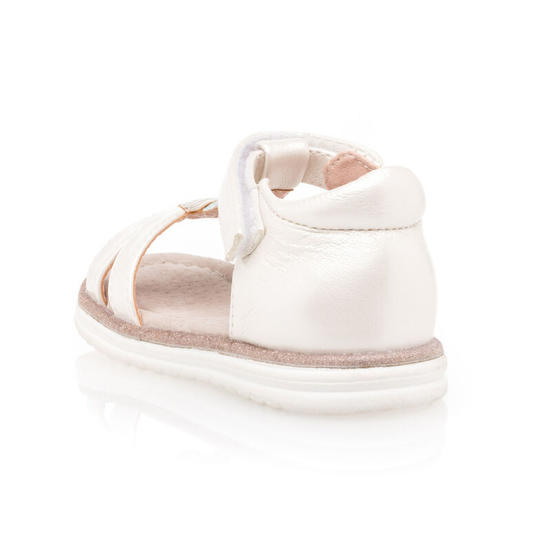 Vita sandaler/skor med öppen tå för babyflicka