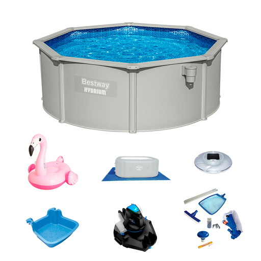  Bestway Hydrium Round Pool Pack 360x120 cm with Pool Accessories and Pool Cleaner