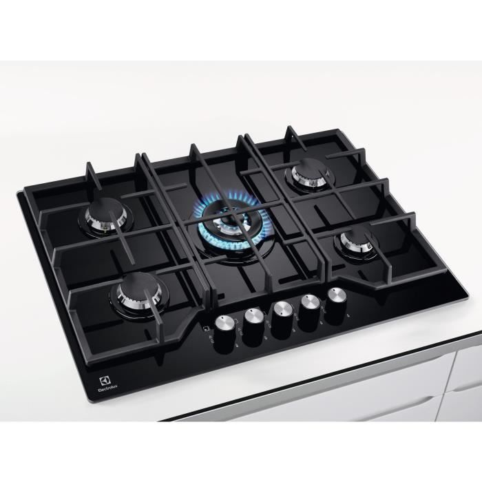 Gaskookplaat - ELECTROLUX - KGG75362K - 5 branders - 74 x 51 cm - Zwart