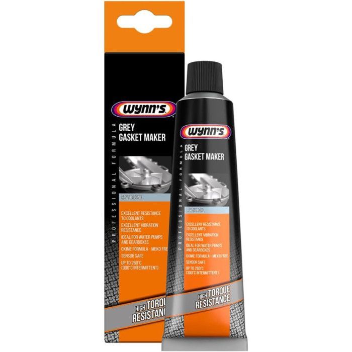 Junta de sellado - Silicona RTV sin MEKO - Gris - Ultra resistente - Alta temperatura - Wynn's