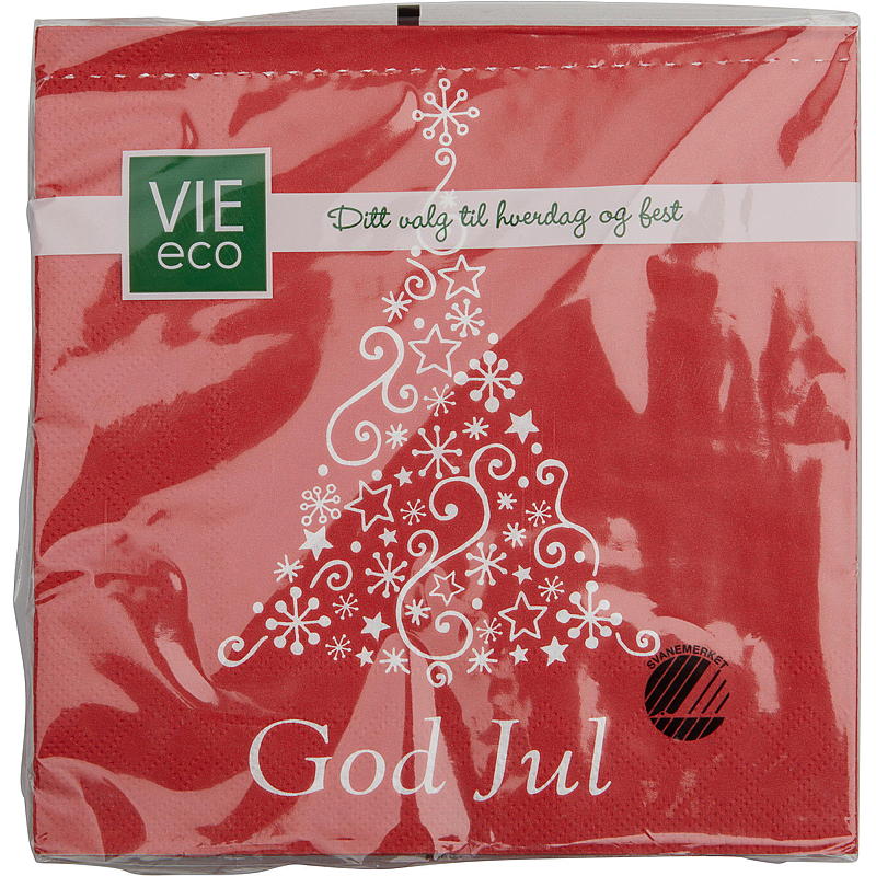 Tovaglioli Vie Eco, confezione da 20 pezzi, 33x33 cm, con motivo natalizio.